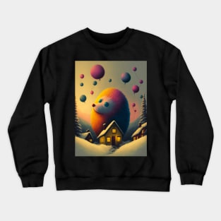 Christmas hedgehog with balloons Crewneck Sweatshirt